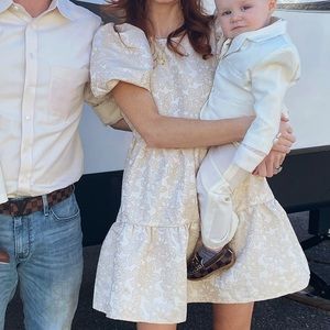 Cream and gold dress